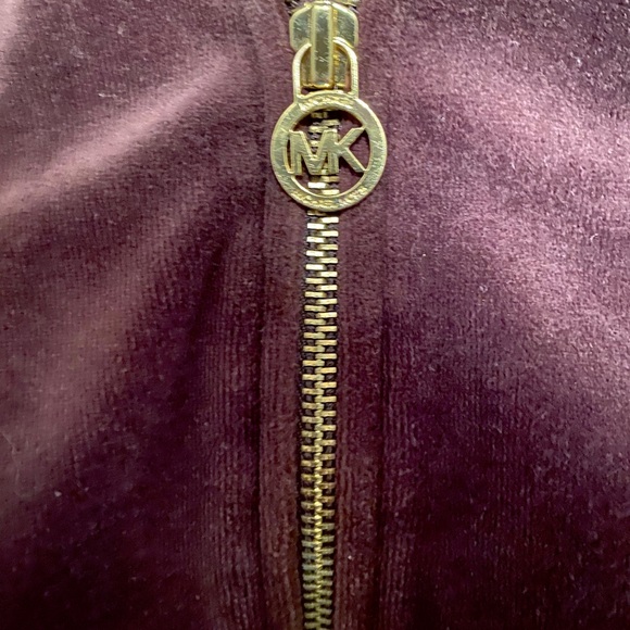 Michael Kors Brown Velour Cozy Zip Up Jacket - Picture 4 of 8